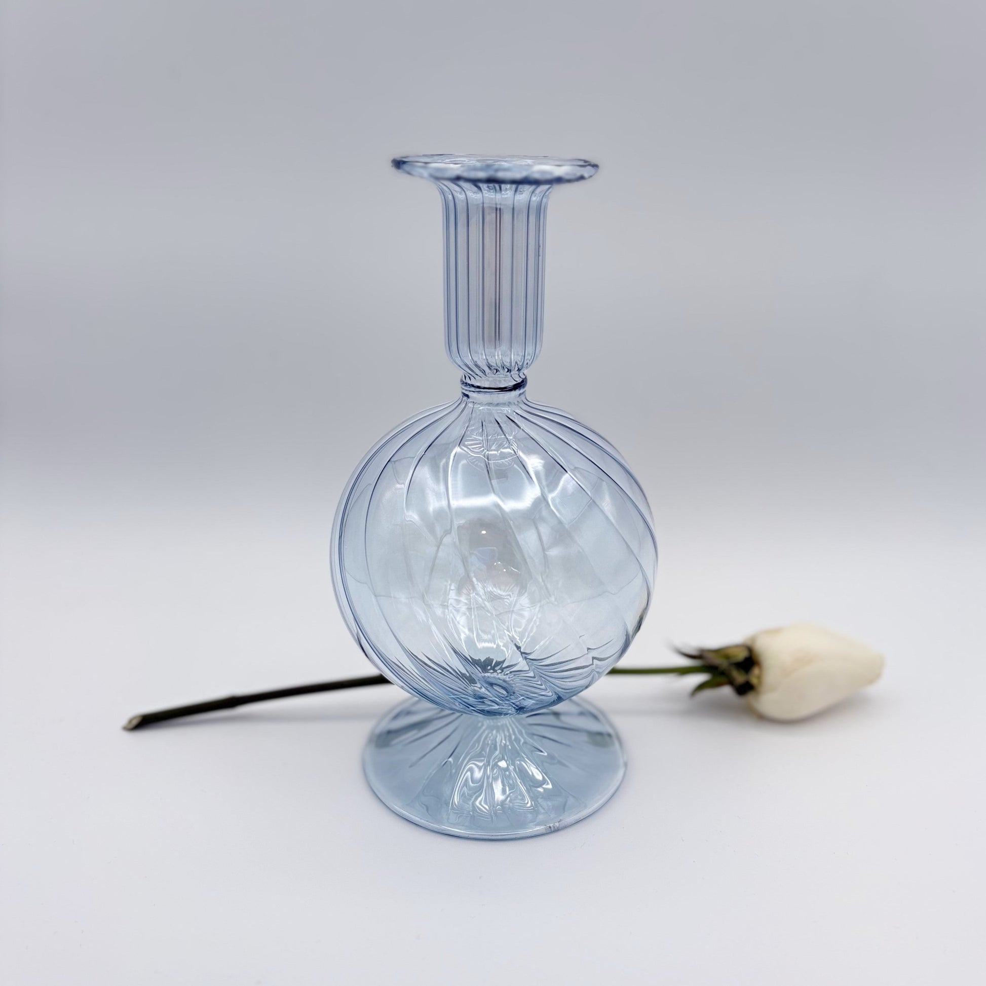 Blown Glass Vase - Bauble Light Blue