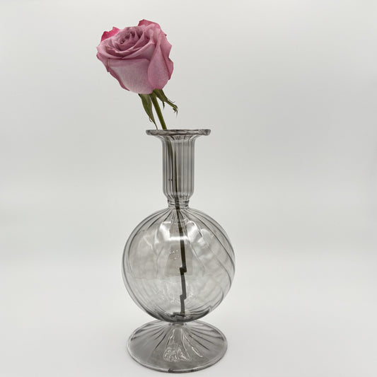 Blown Glass Vase - Bauble Smoky