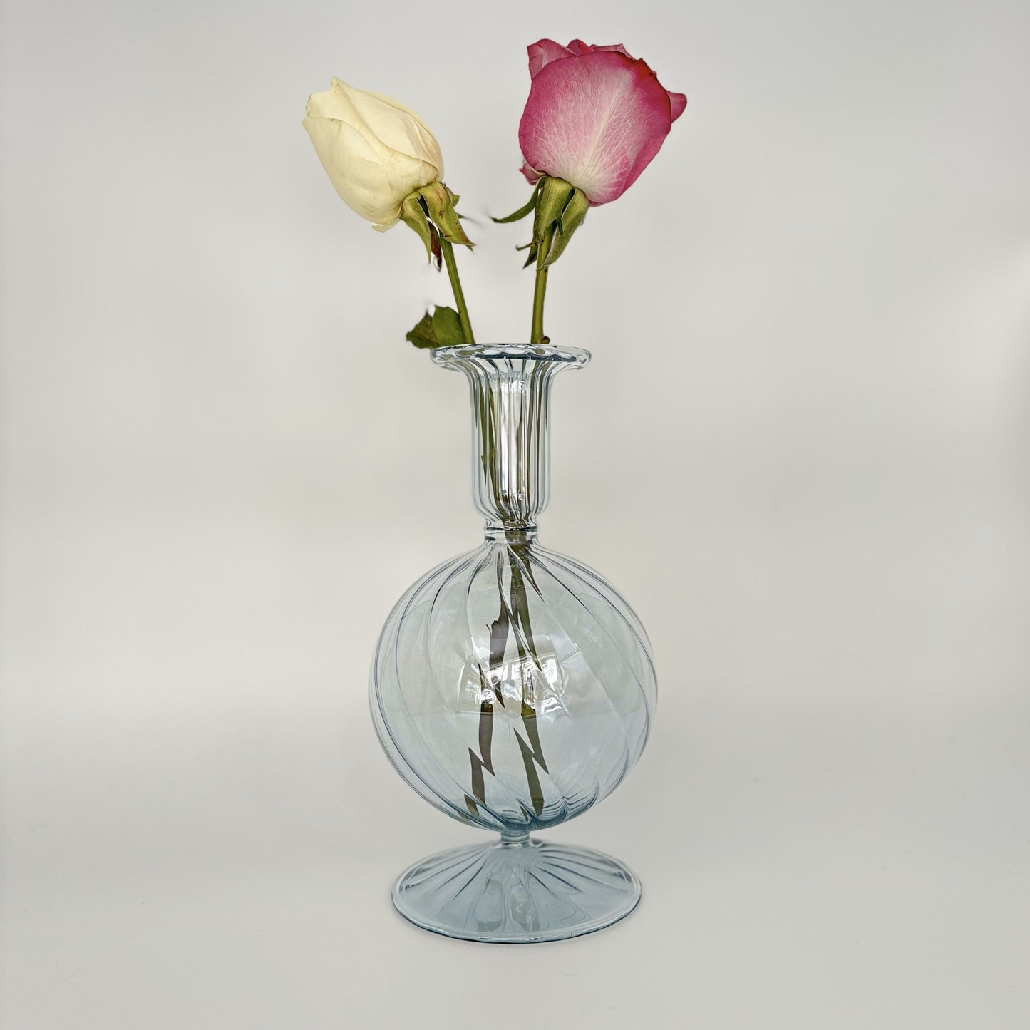 Blown Glass Vase - Bauble Teal