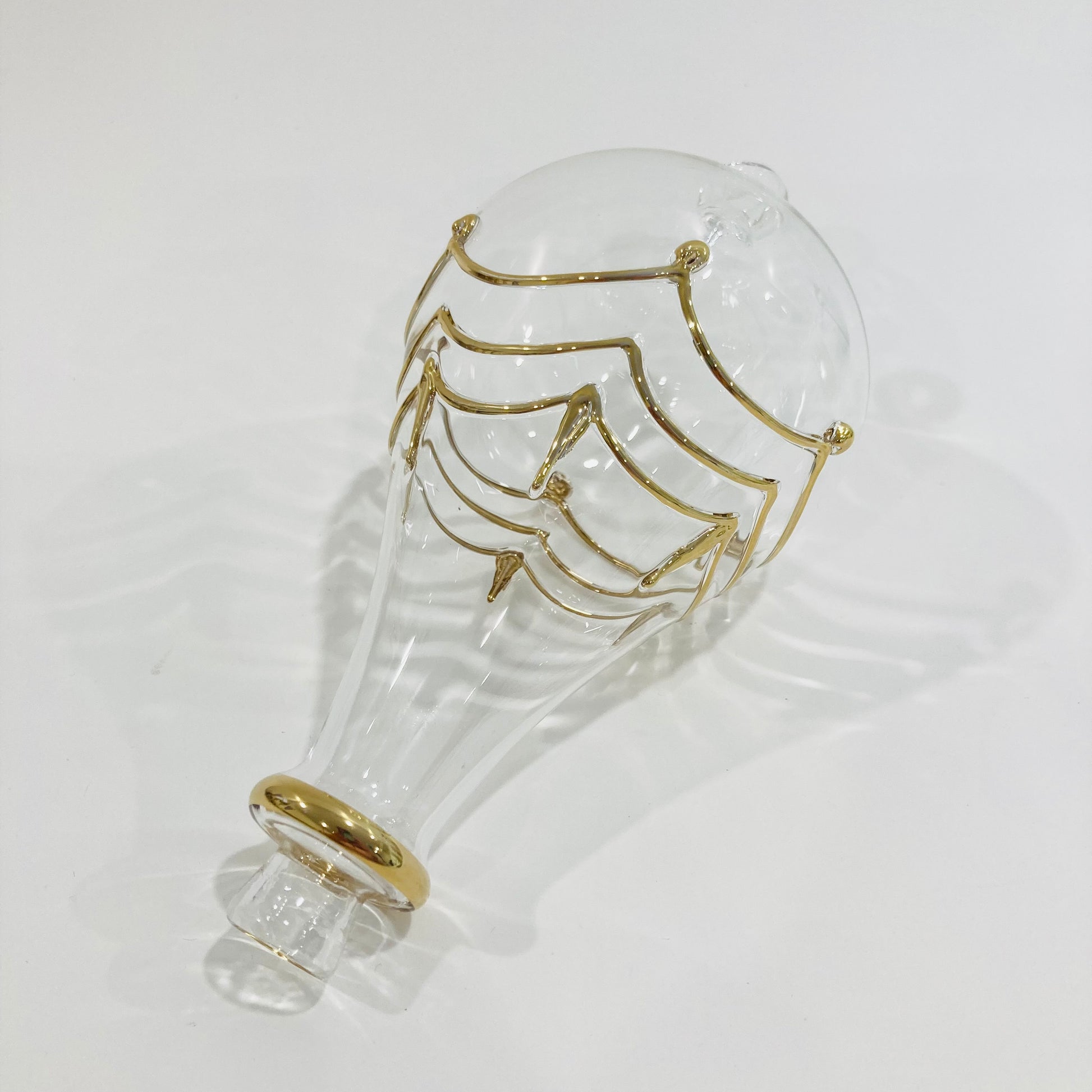 Blown Glass Ornament - Hot Air Balloon with Gold Drapes