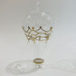 Blown Glass Ornament - Hot Air Balloon with Gold Drapes