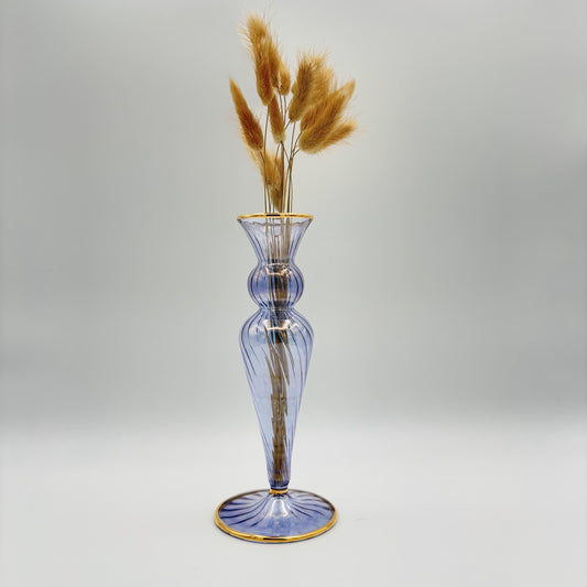 Blown Glass Vase - Cleopatra Light Blue