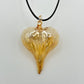 Blown Glass Heart Pendant - Yellow