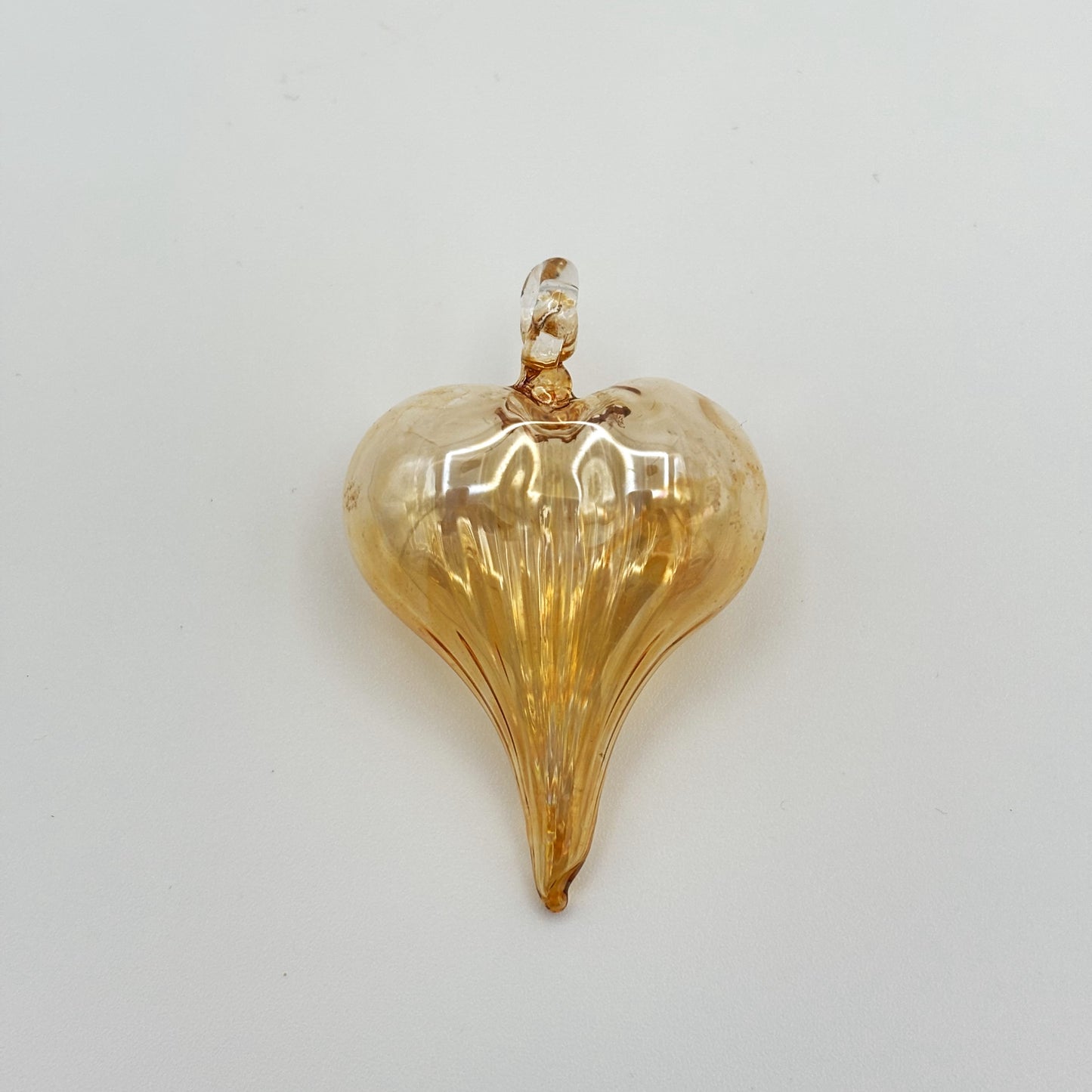 Blown Glass Heart Pendant - Yellow