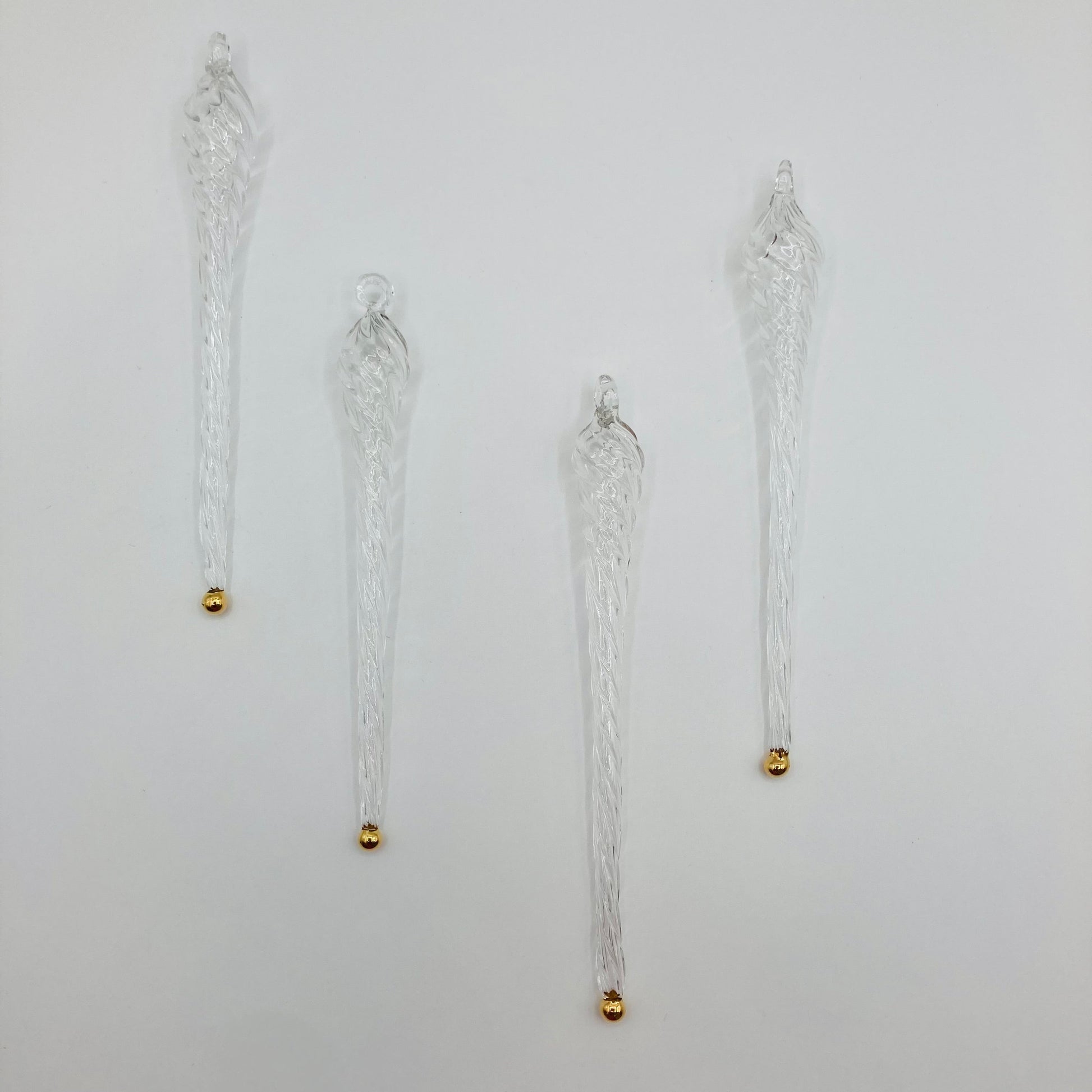 Blown Glass Icicle Ornament - Set of 2