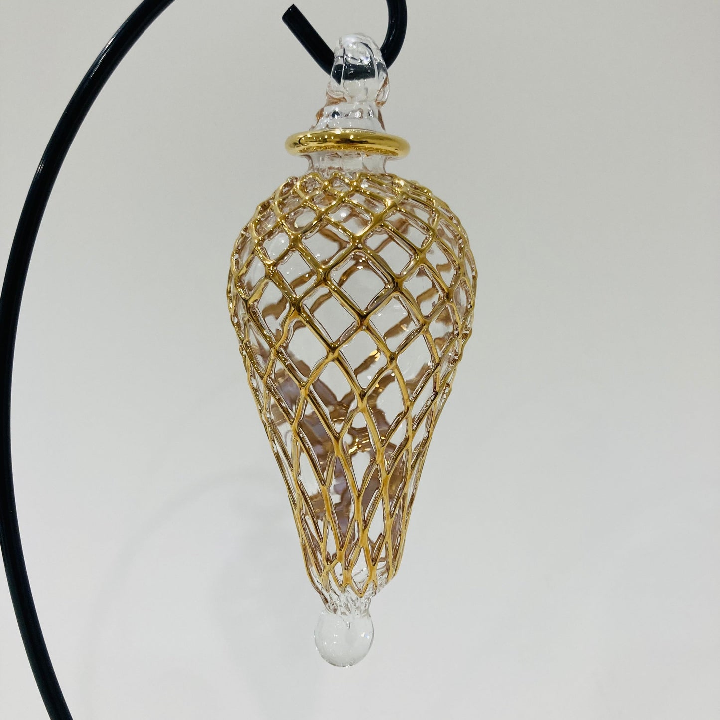 Blown Glass Ornament - Arabesque Gold