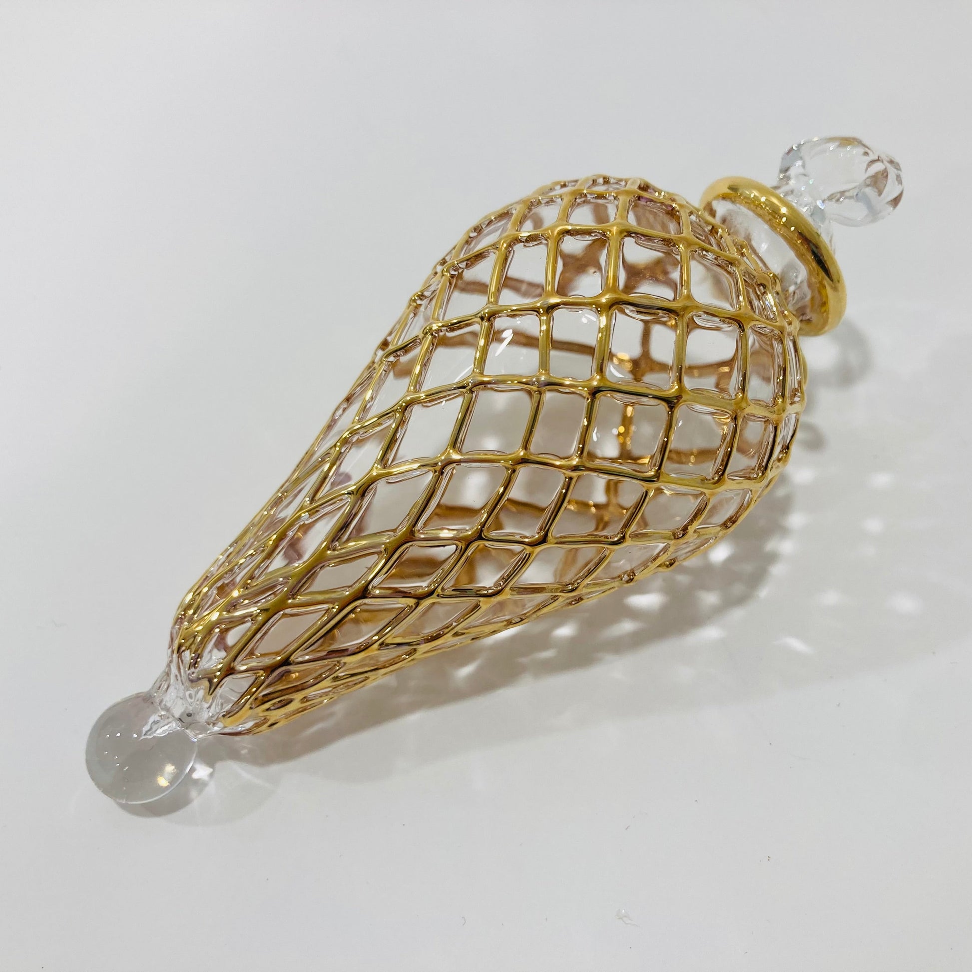 Blown Glass Ornament - Arabesque Gold