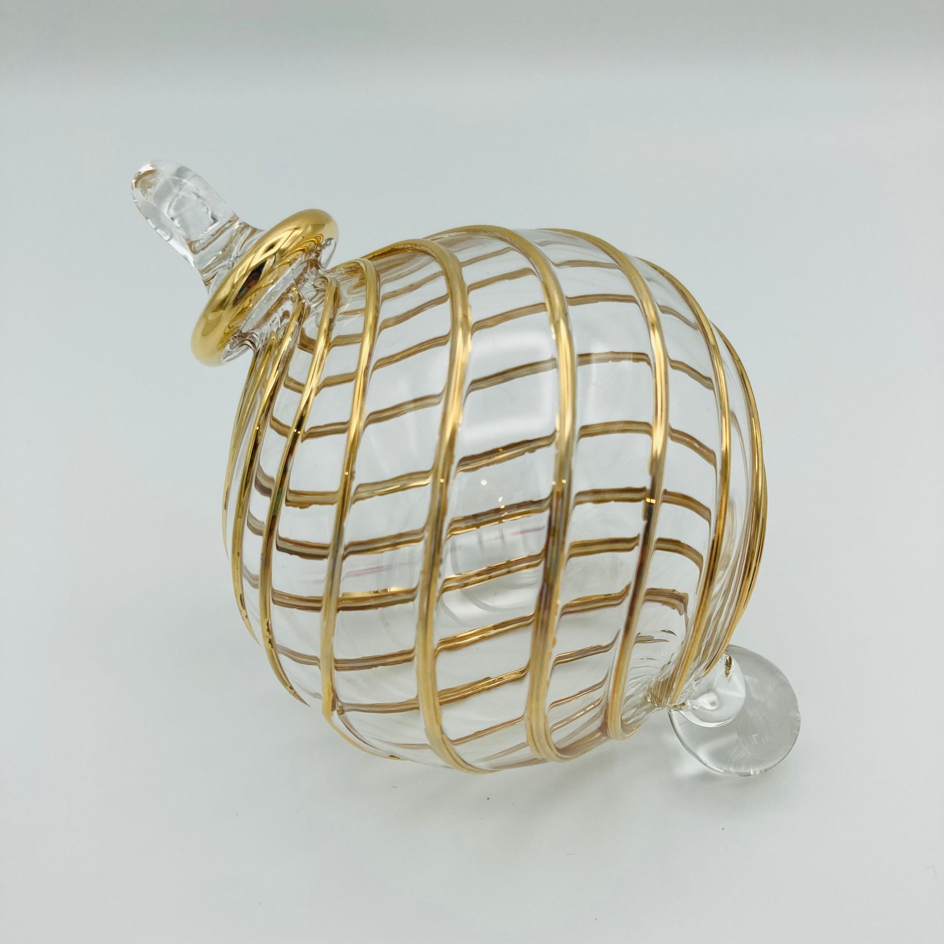 Blown Glass Ornament - Swirl Gold