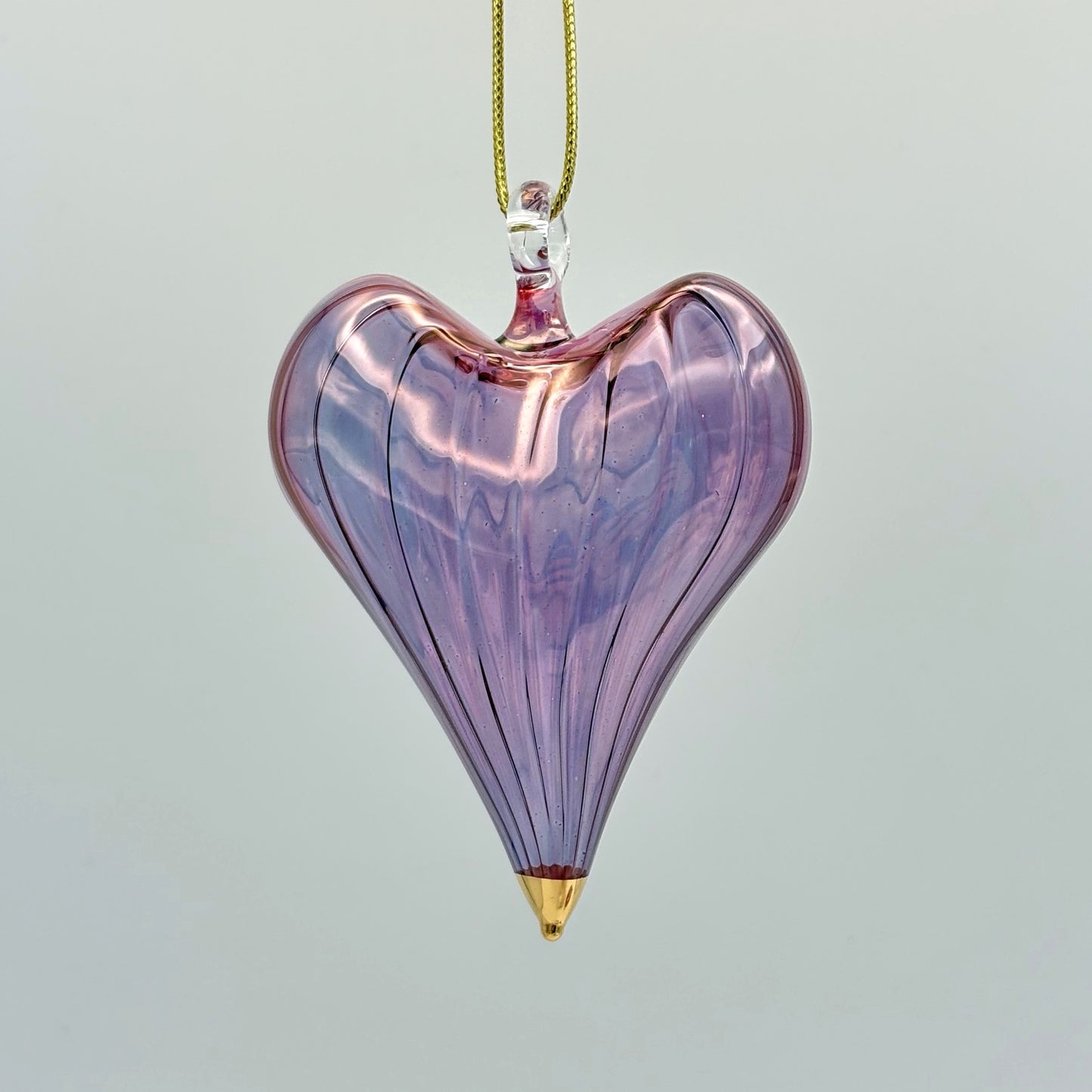 Blown Glass Ornament - Heart: Lavender