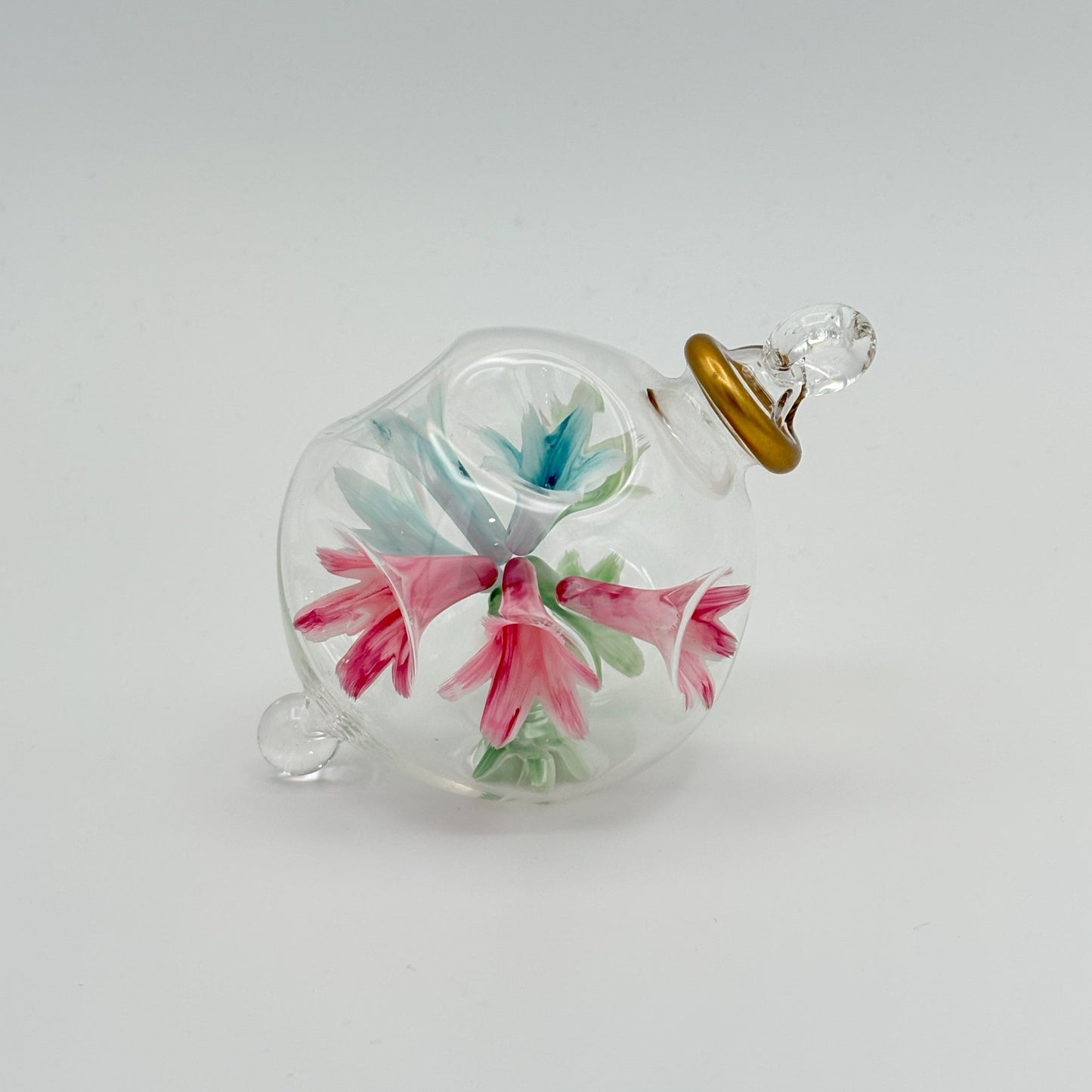 Blown Glass Small Ornament - Blossoms Pastels