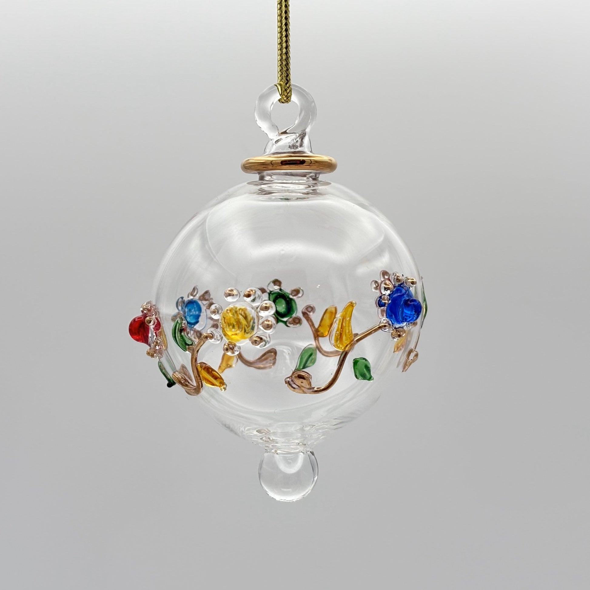 Blown Glass Small Ornament - Spring Flowers