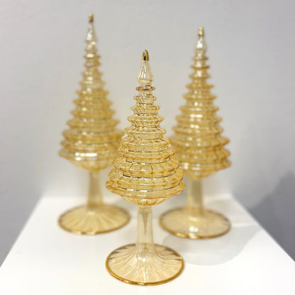 Blown Glass Tabletop Christmas Tree - Spruce Yellow