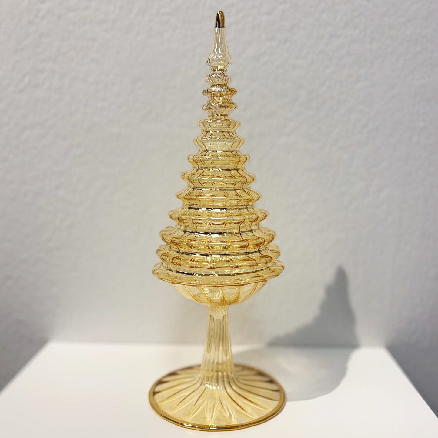 Blown Glass Tabletop Christmas Tree - Spruce Yellow