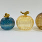 Blown Glass Tabletop Pumpkin - Iridescent Cinnamon with Gold Stem