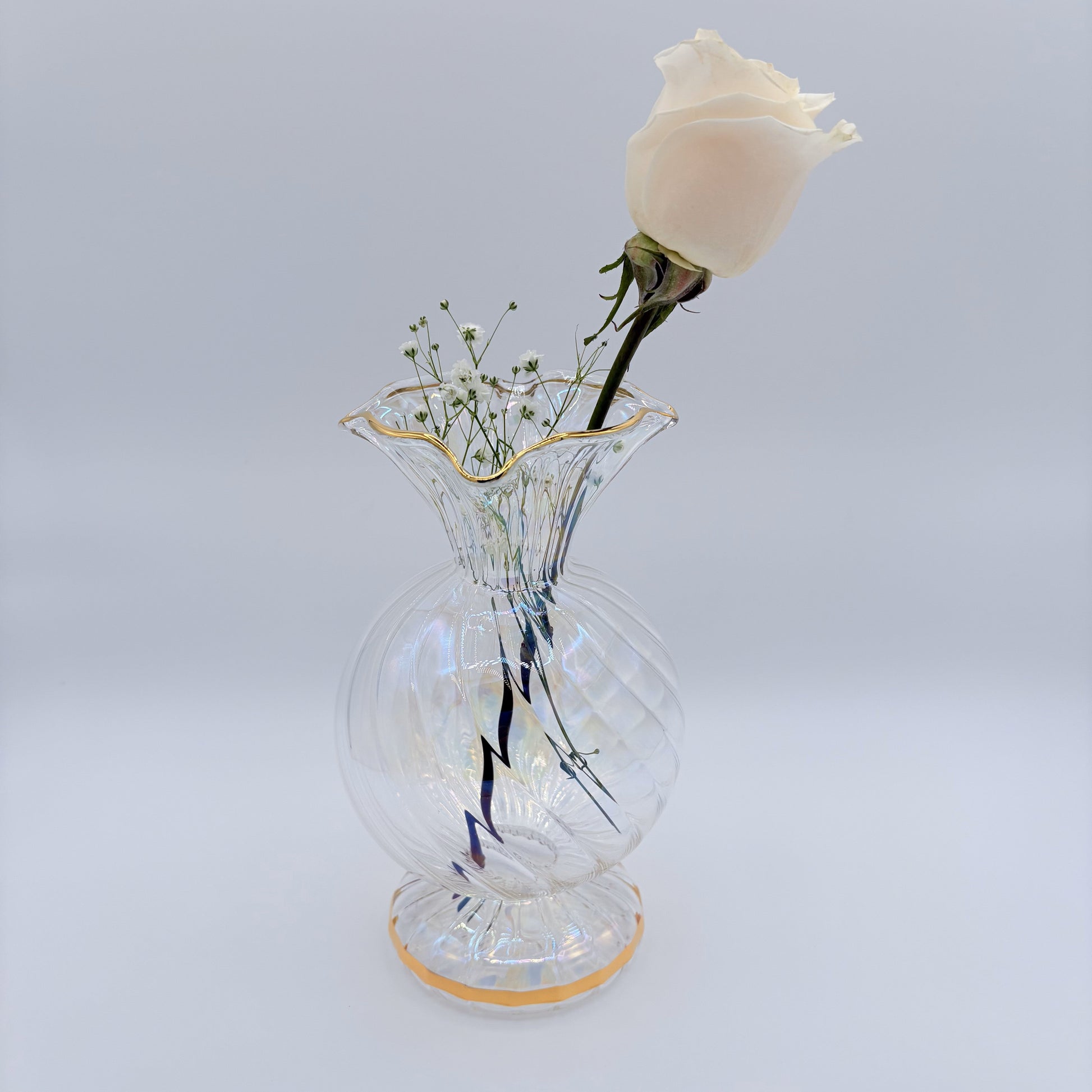 Blown Glass Vase - Blooming Clear