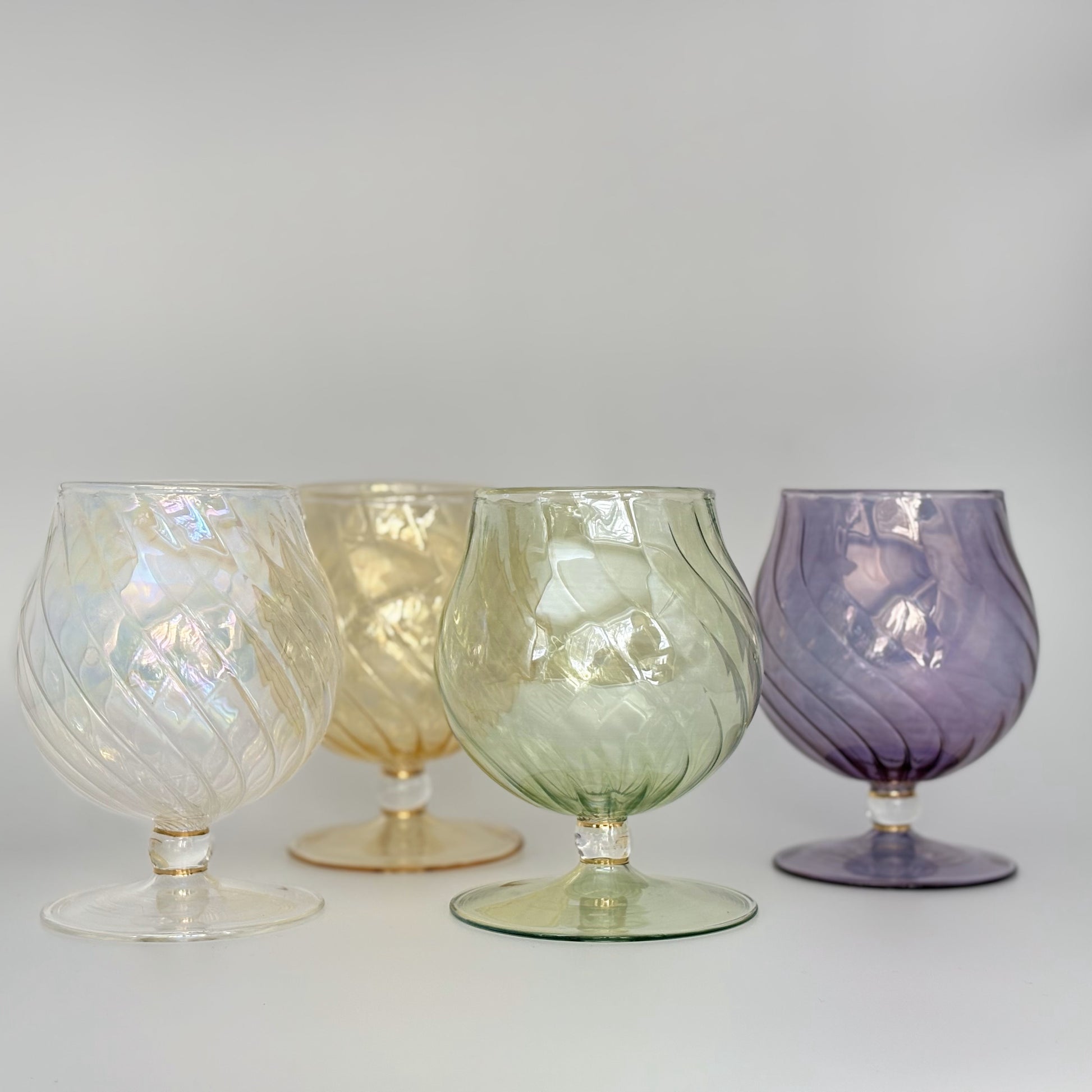 Blown Glass Cognac Glass - Iridescent