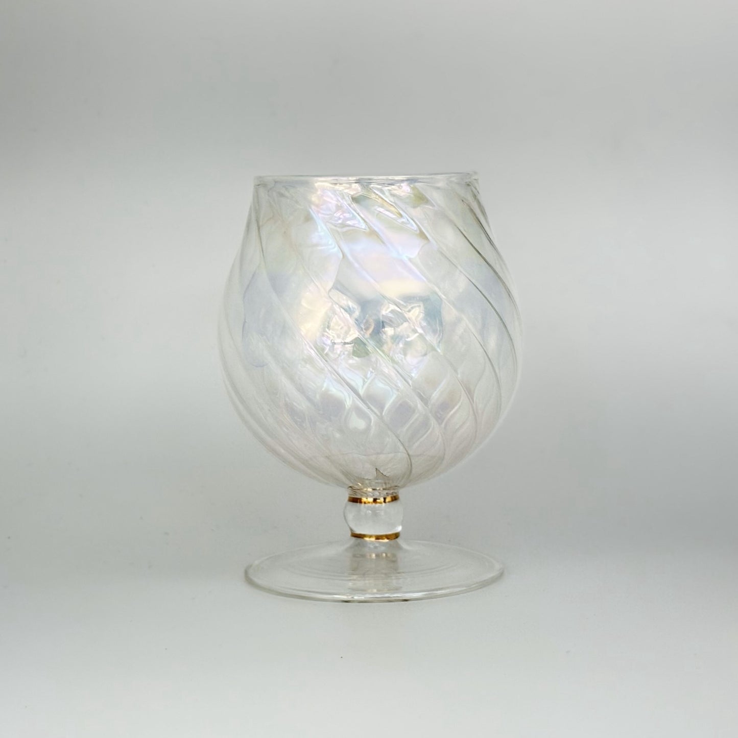 Blown Glass Cognac Glass - Iridescent