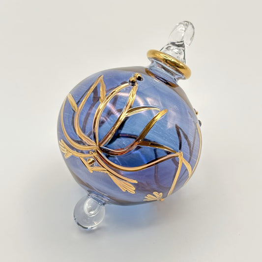 Blown Glass Small Ornament - Colored Lotus