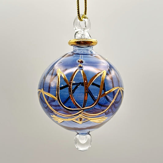 Blown Glass Small Ornament - Colored Lotus