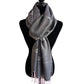 Handwoven Bamboo Viscose Scarf - Feathers Black & White