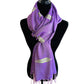 Handwoven Bamboo Viscose Scarf - Feathers Lilac & Green