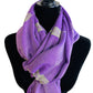 Handwoven Bamboo Viscose Scarf - Feathers Lilac & Green