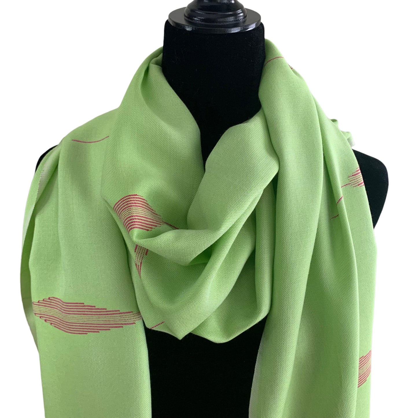 Handwoven Bamboo Viscose Scarf - Lime & Fuchsia