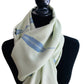 Handwoven Bamboo Viscose Scarf - Feathers Pistachio & Blue