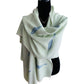 Handwoven Bamboo Viscose Scarf - Feathers Pistachio & Blue