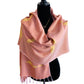 Handwoven Bamboo Viscose Scarf - Feathers Rosewood & Yellow