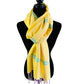 Handwoven Bamboo Viscose Scarf - Feathers Yellow & Turquoise