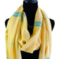 Handwoven Bamboo Viscose Scarf - Feathers Yellow & Turquoise