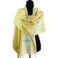 Handwoven Bamboo Viscose Scarf - Feathers Yellow & Turquoise