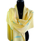 Handwoven Bamboo Viscose Scarf - Feathers Yellow & Turquoise