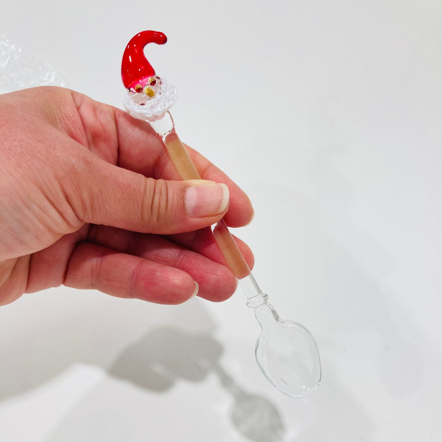 Handcrafted Glass Spoon - Papa Noel