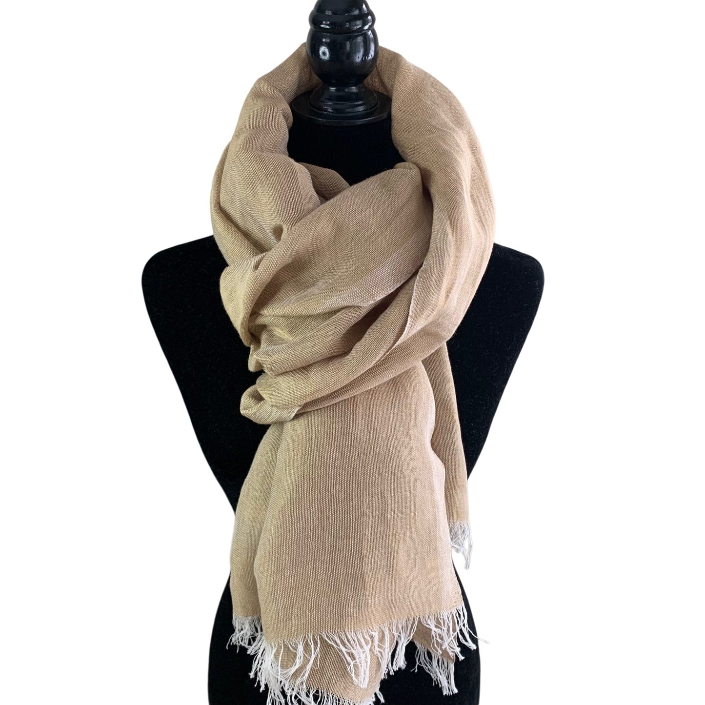 Handwoven Linen Scarf - Sahara Sand