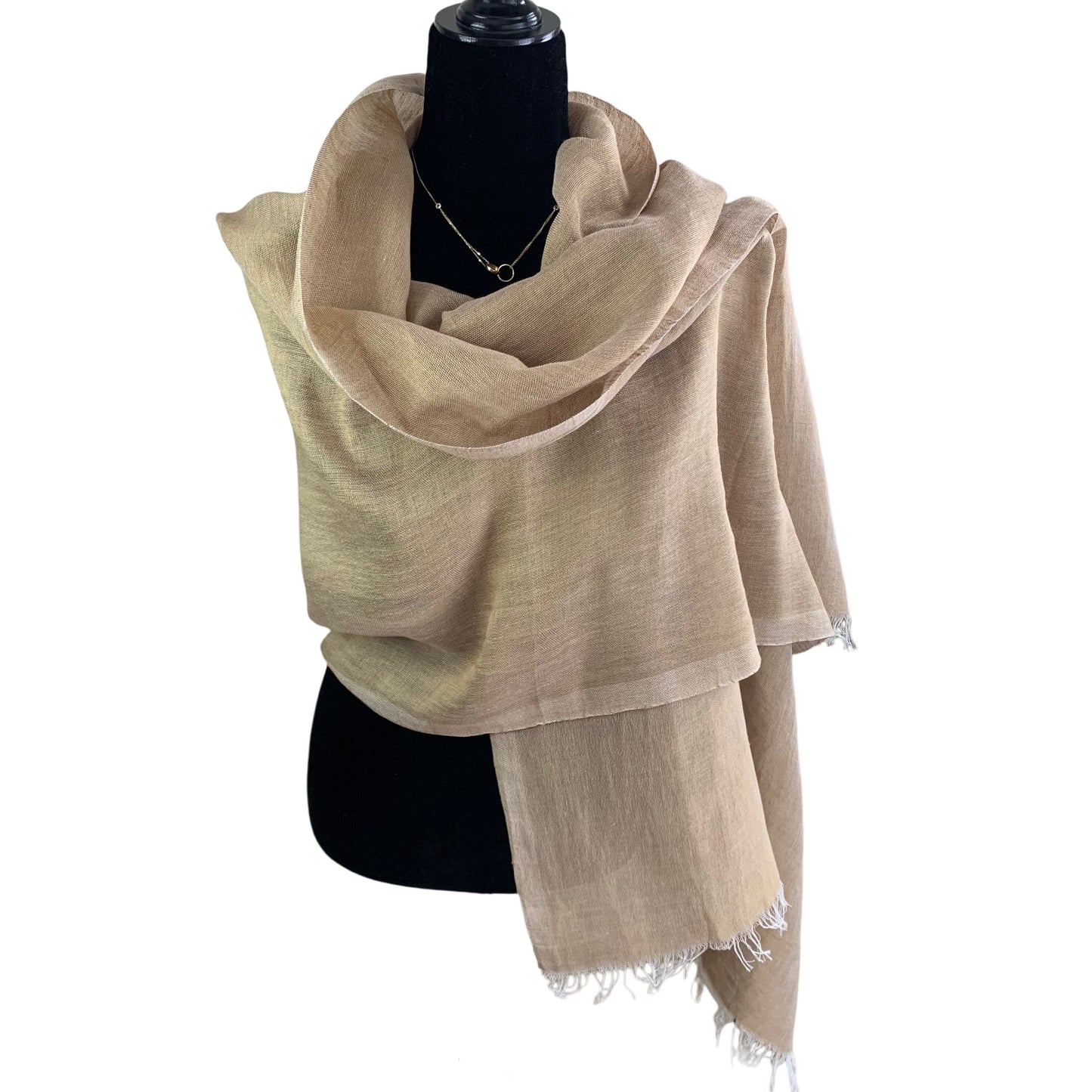 Handwoven Linen Scarf - Sahara Sand