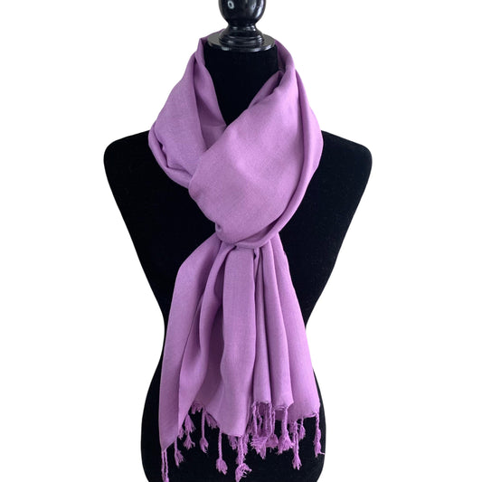 Solid Handwoven Bamboo Viscose Scarf - Lilac