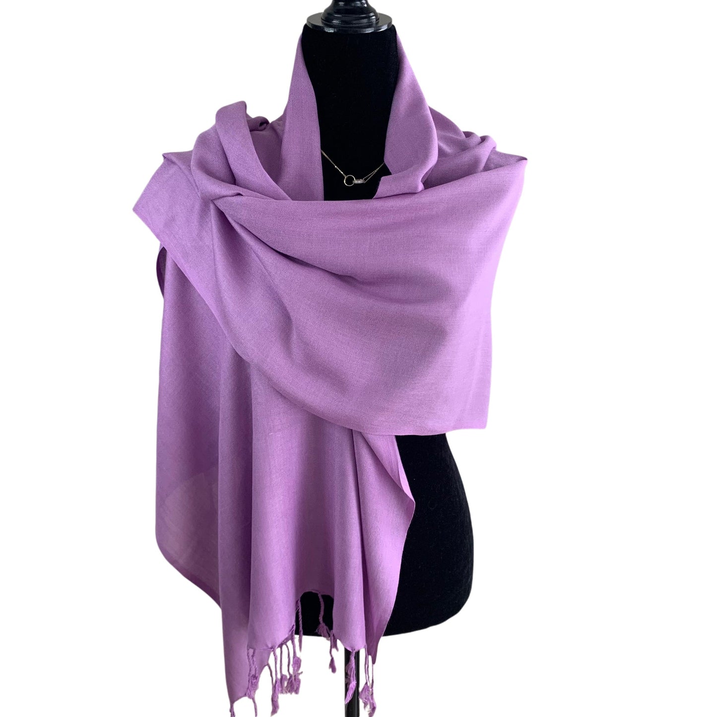 Solid Handwoven Bamboo Viscose Scarf - Lilac