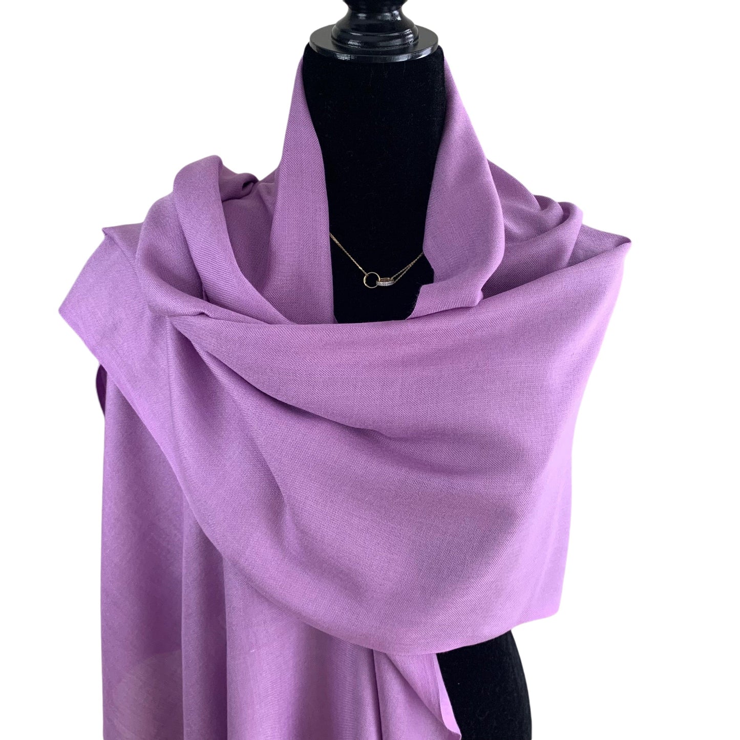 Solid Handwoven Bamboo Viscose Scarf - Lilac