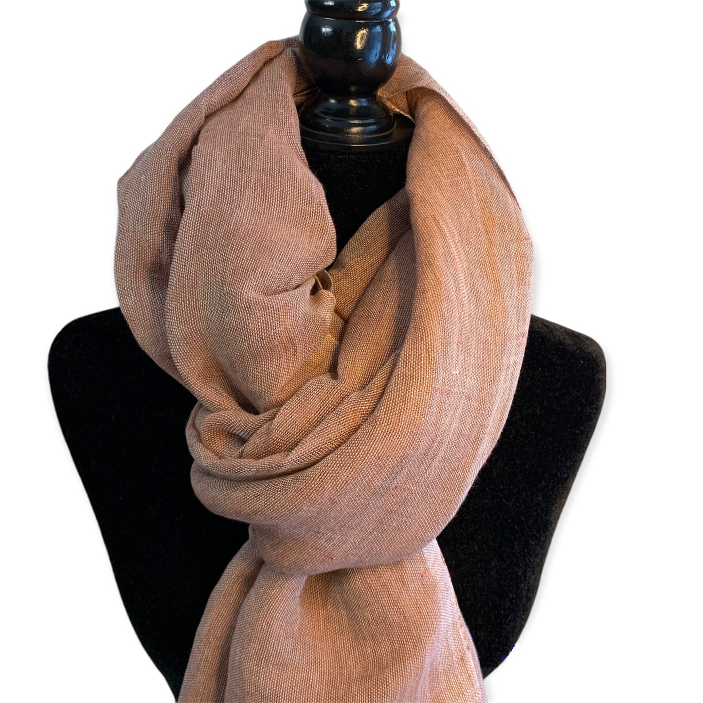 Handwoven Linen Scarf - Chestnut