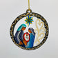 Metal Nativity Ornament in a Medallion