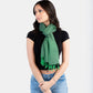 Small Solid Handwoven Scarf - Green & Gray