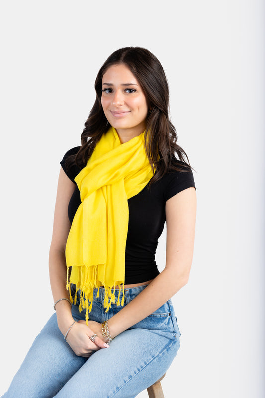 Solid Handwoven Scarf - Yellow