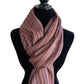 Thin Striped Handwoven Bamboo Viscose Scarf - Lilac & More: Warm Tones