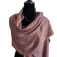 Thin Striped Handwoven Bamboo Viscose Scarf - Lilac & More: Warm Tones