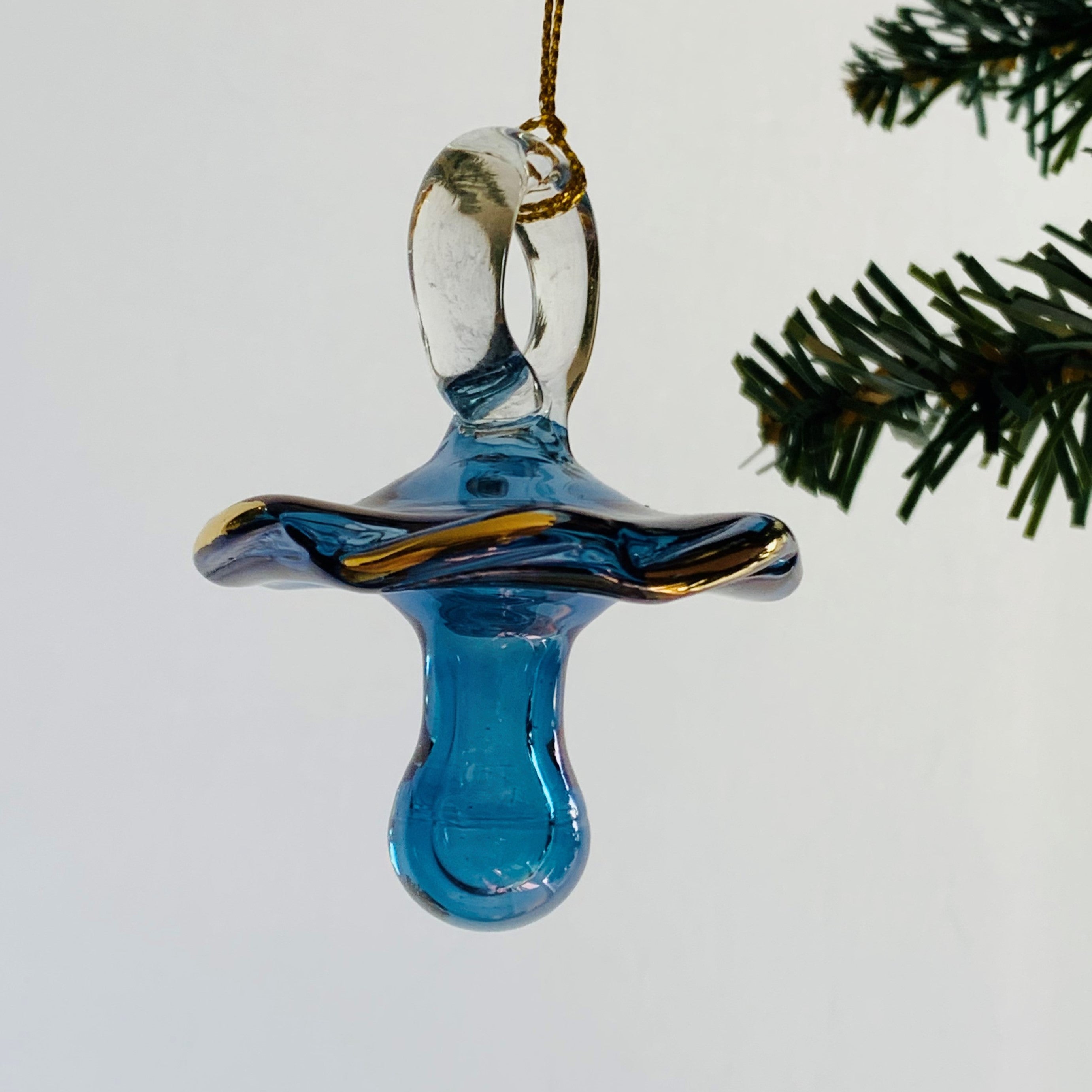 Glass pacifier hot sale ornament