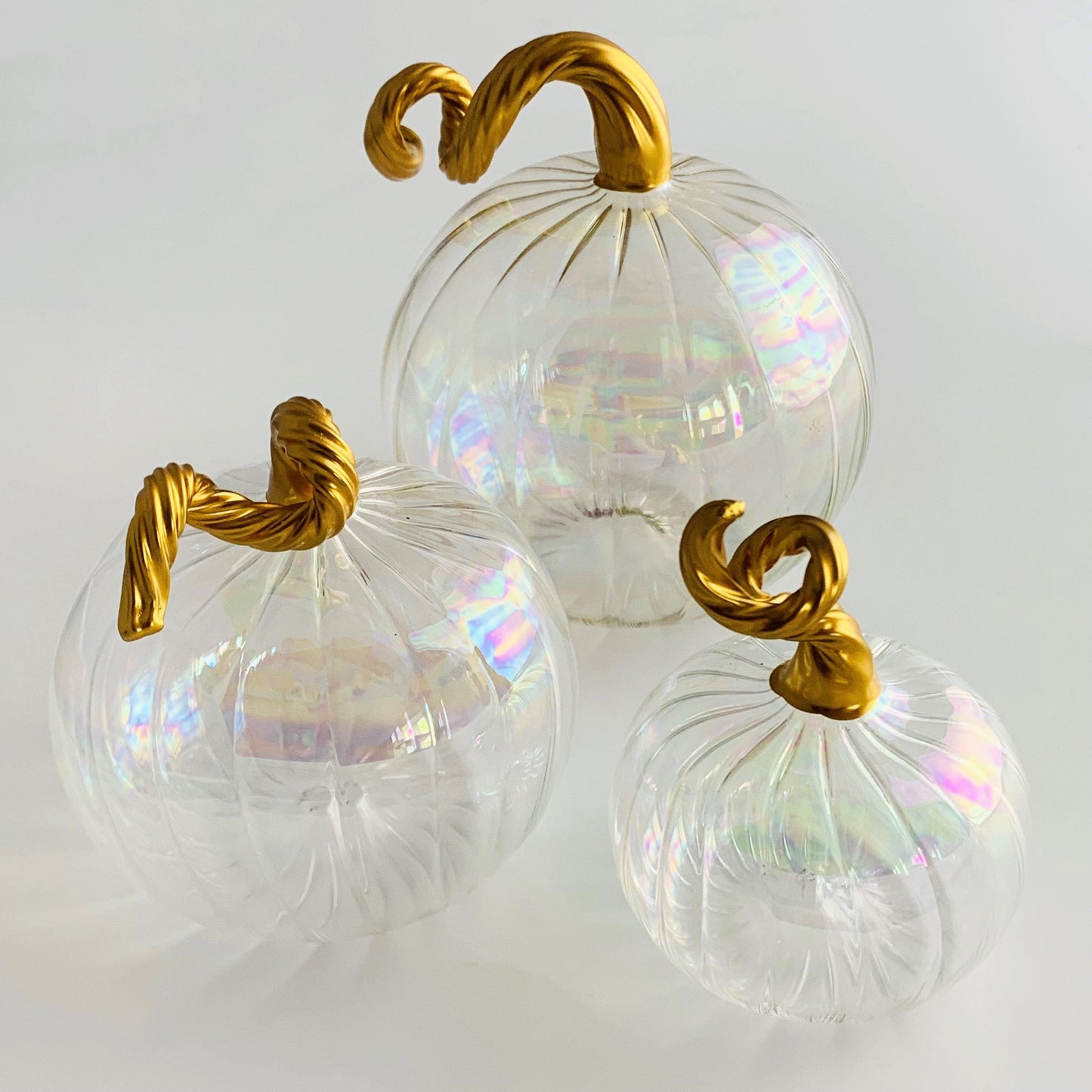 Blown Glass - Tabletop Pumpkin with Gold