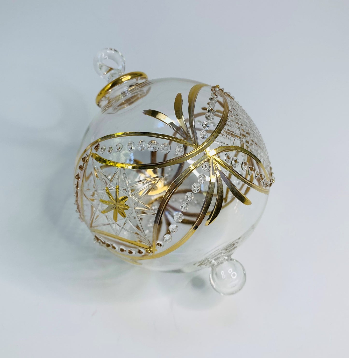 Blown Glass Ornament - Gold Carousel