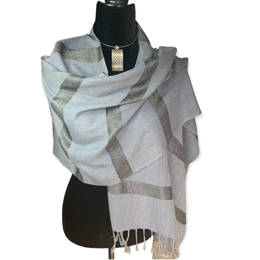 Helyat Handwoven Scarf - Gray